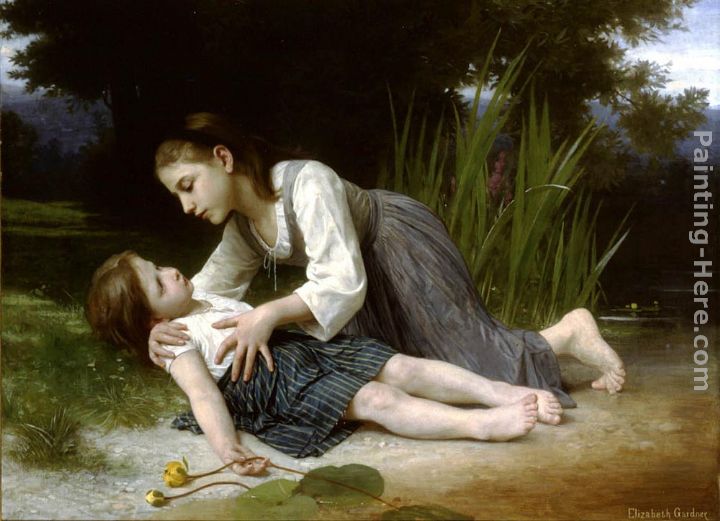 L'imprudente painting - Elizabeth Jane Gardner Bouguereau L'imprudente art painting